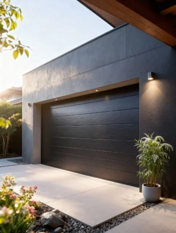 Electric aluminum roller garage door on a villa in Dubai